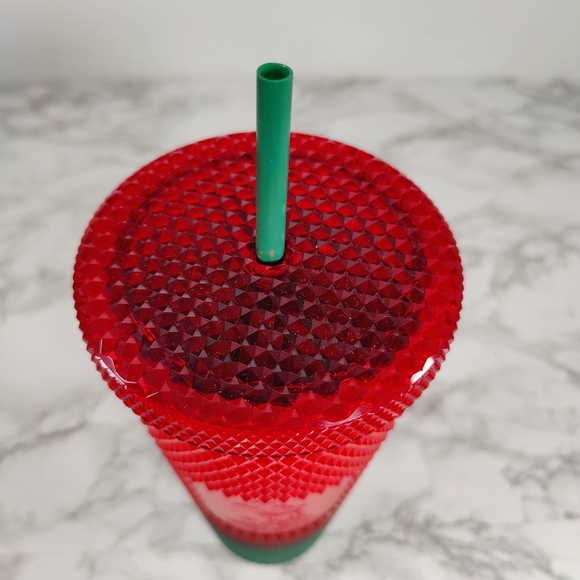 2022 Starbucks x Disneyland Christmas Red Green Ombre Studded Tumbler - Picture 5 of 7
